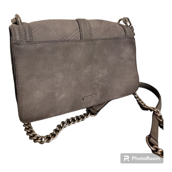 Rebecca Minkoff Grey Suede Shoulder Bag with Chain Strap - Picture 7 of 7
